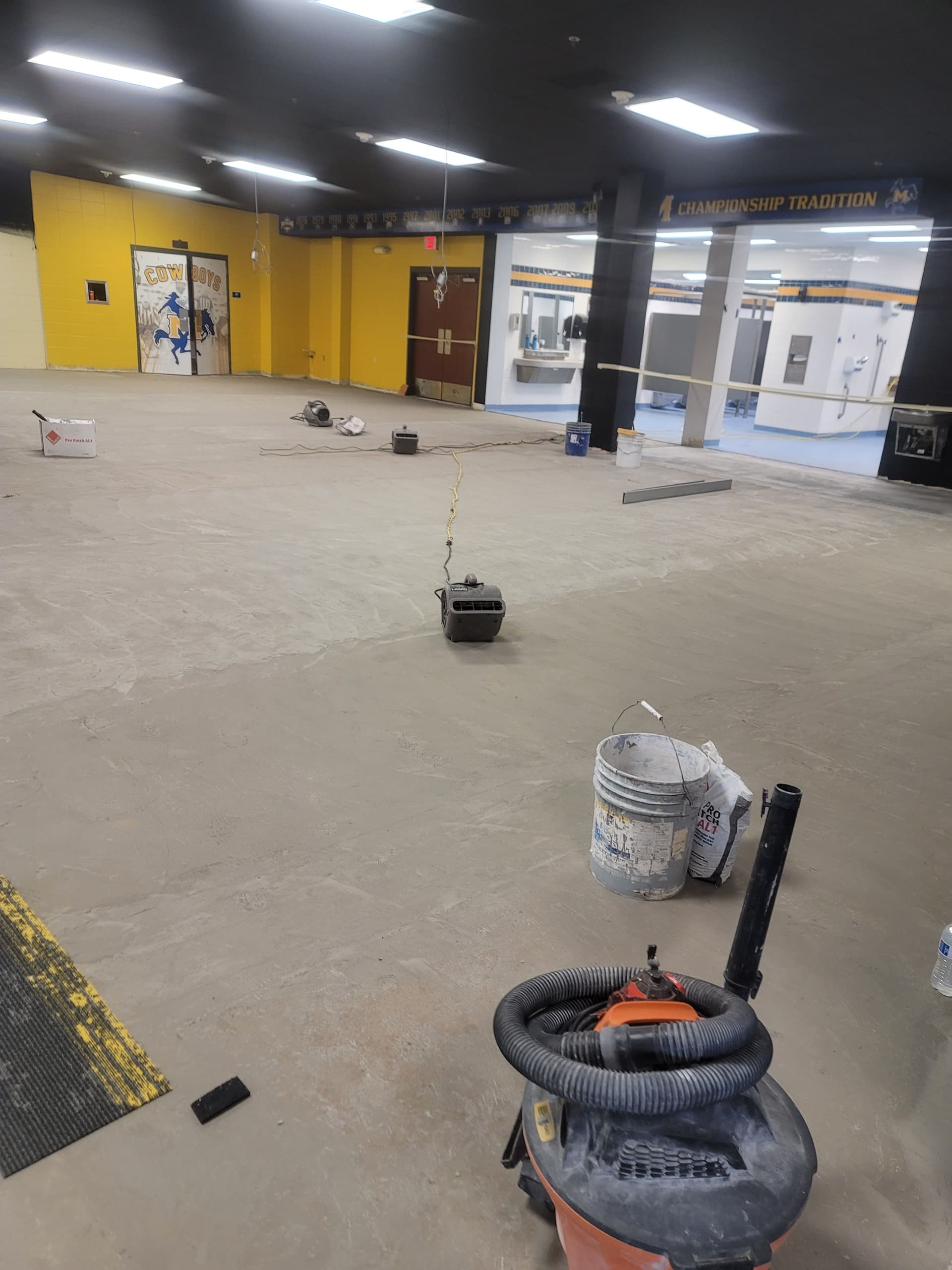 Locker Room Carpet Tiles Installation image