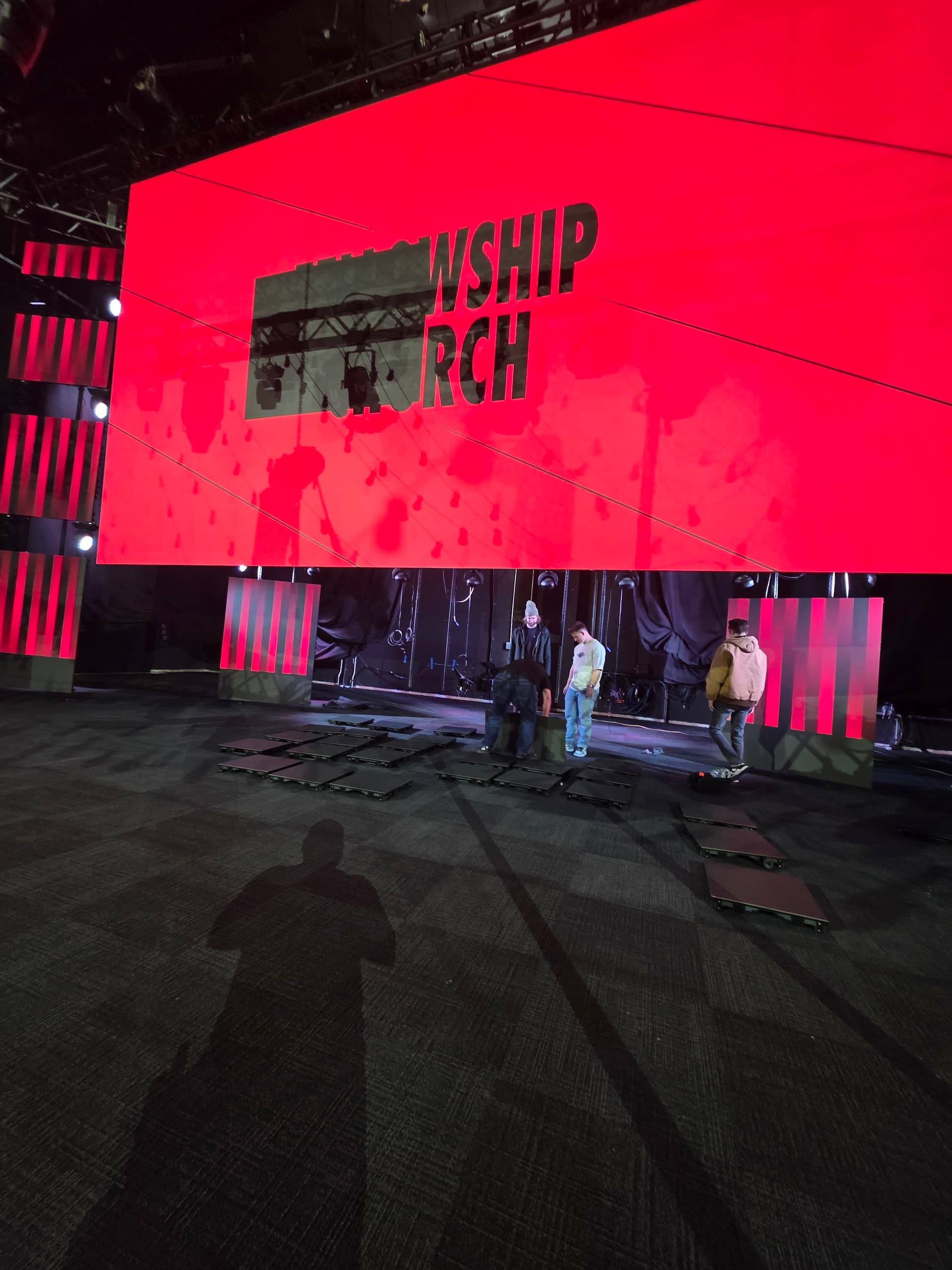 Gallery photos for Carpet Tile Installation at Fellowship Church Stage Area: Image #8