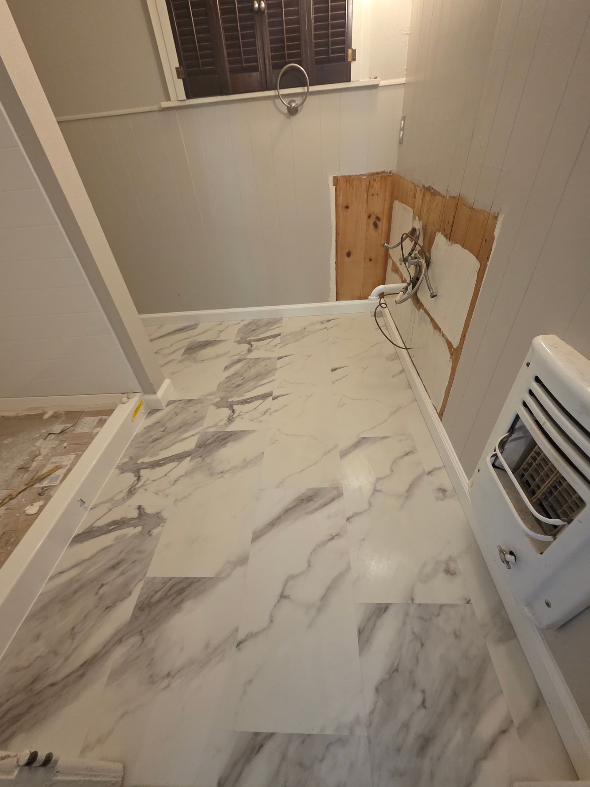Gallery photos for Worn Hardwood Gets a Full Sand, Stain and LVT Bathroom Upgrade: Image #9