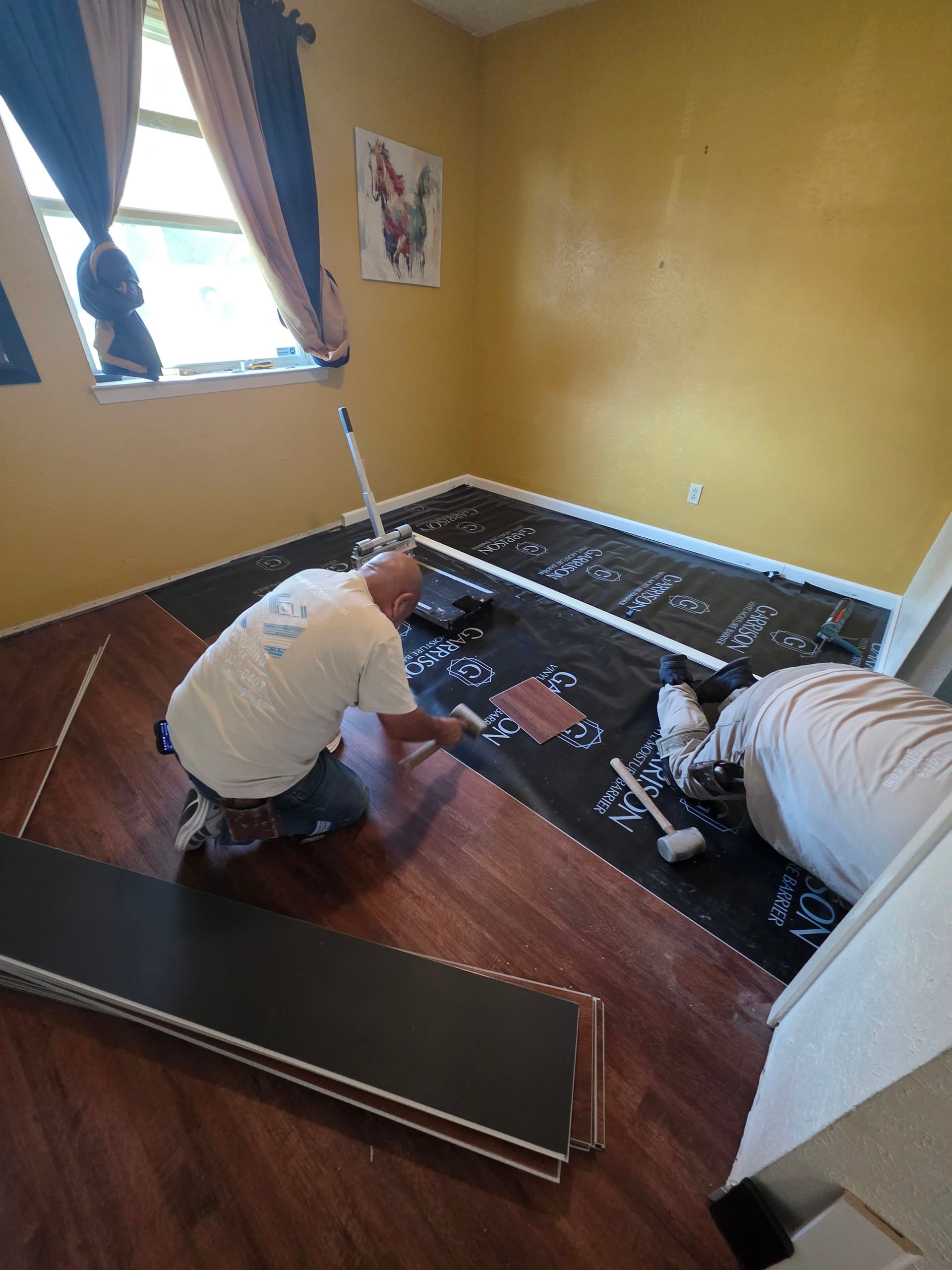Gallery photos for Dallas Bedroom Gets New LVP After Hardwood Repair: Image #1